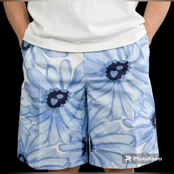New Jacquemus Blue Flower 'Le Short De Costume' Shorts